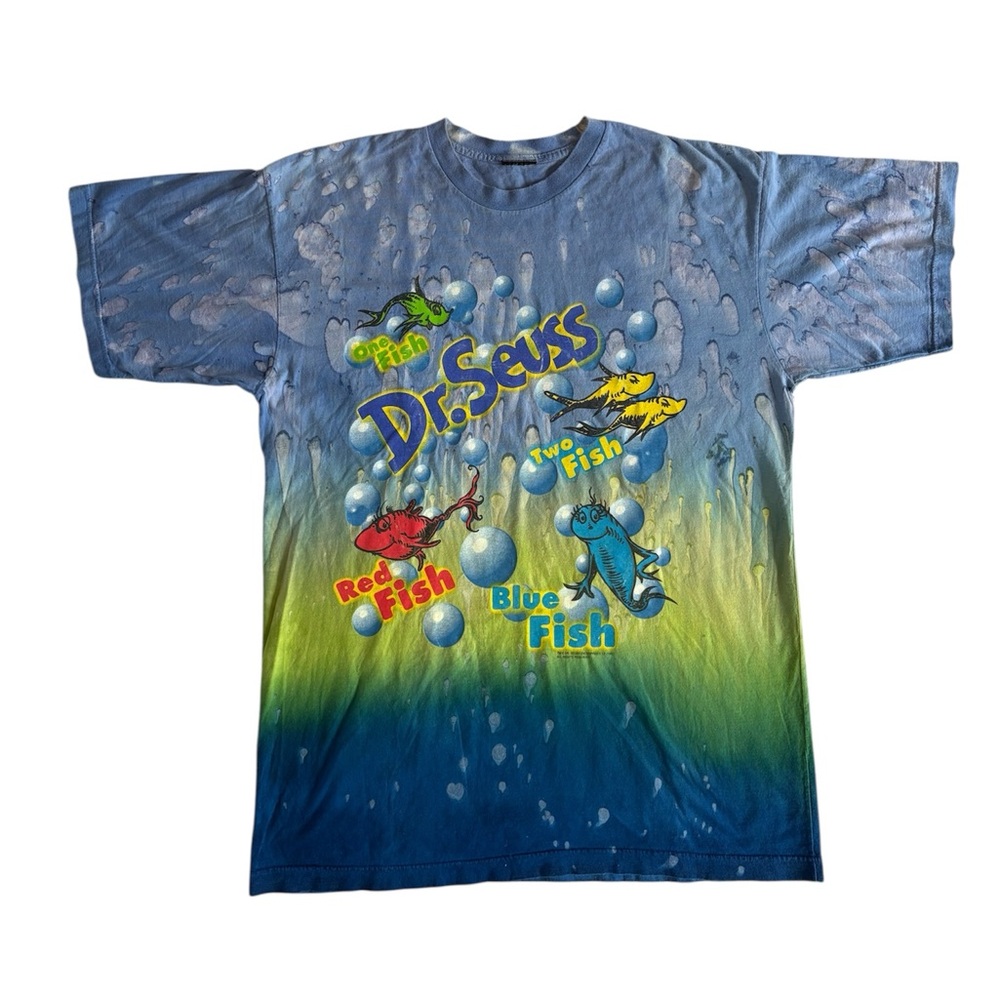VTG 90s Dr. Seuss T-Shirt Tie Dye FISH shirt 1997 AOP XL or L